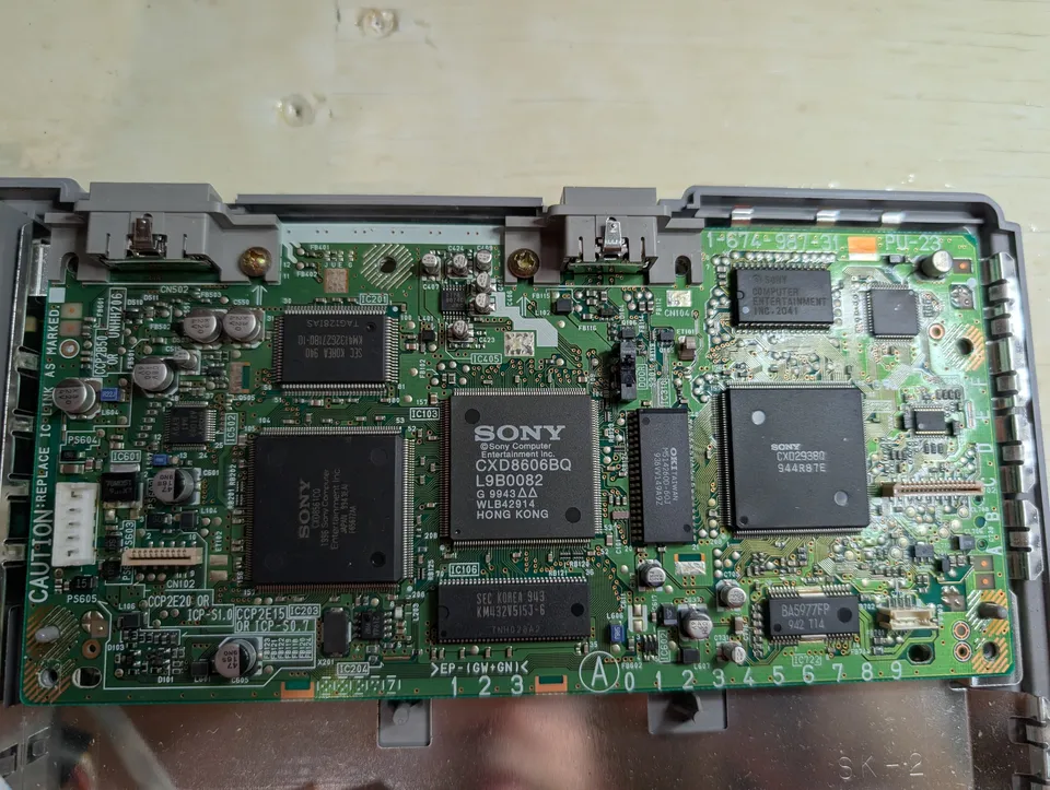 Mainboard, component side. Cleaner than most consoles that were never sold as broken.